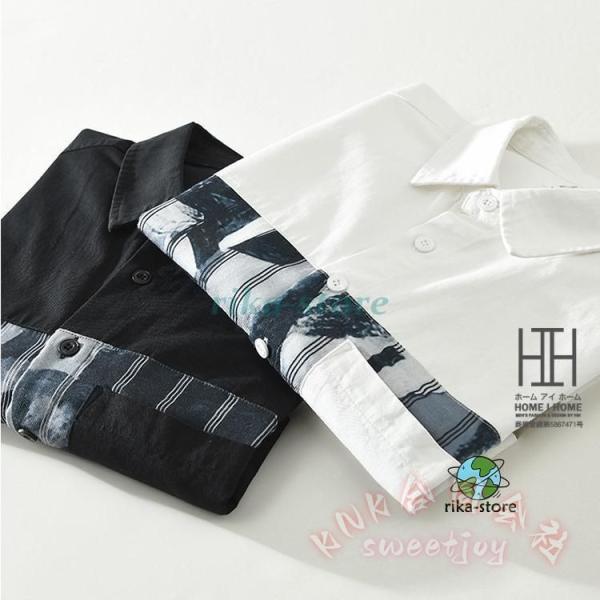 シャツ メンズ 長袖 柄シャツ おしゃれ ポケット付き 春 春服 大きいサイズ カジュアルシャツ シャツジャケット トップス KNK(株) 羽織りにも便利_5