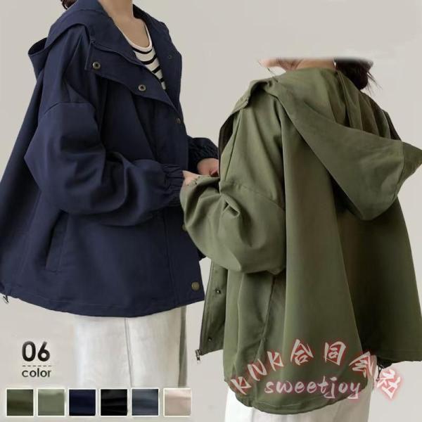 トレンチコート レディース春コートスプリングショート丈フード付きアウタージャケット新作細身お洒落上品きれいめ KNK(株） 軽やかクラシック 春人気コート
