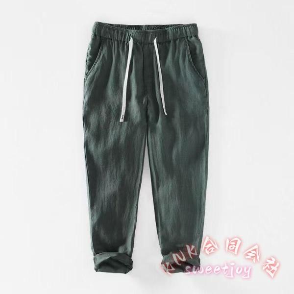 リネンパンツ 亜麻涼しいテーパードイージー紐パン夏服メンズゆったり快適おしゃれ KNK(株） 涼しく軽やか 夏人気パンツ