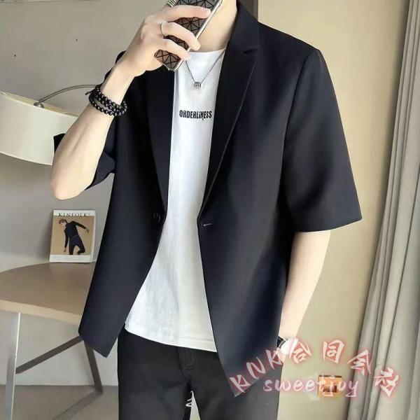 サマージャケット メンズ テーラード 夏 薄手 半袖 KNK(株） ブレザー スリム 細身 紳士服 きれいめ オフィス カジュアル 羽織り