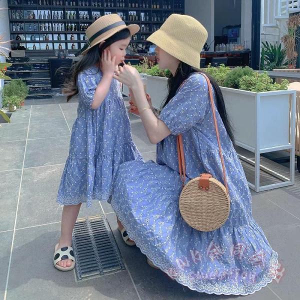 親子お揃い ペアルック ワンピース 花柄 半袖 夏 KNK(株） ママ 娘 キッズ レディース 親子ペア かわいい リンクコーデ プレゼント 思い出作り お出かけ