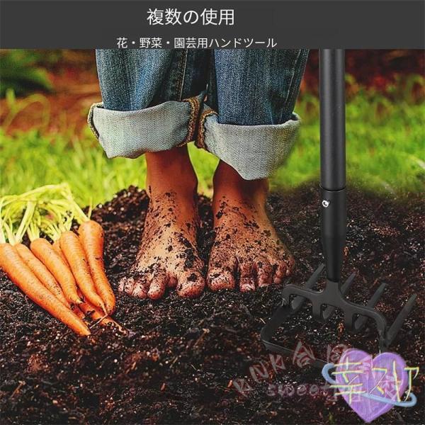 草取り道具 雑草取り 草むしり 便利グッズ 2in1 土ほぐし 種まき 除草 葉集め 柄付き KNK（株） 園芸用品 ガーデニング 草取りグッズ 時短_6