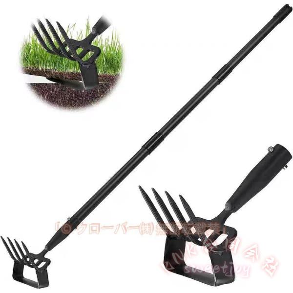 草取り道具 雑草取り 2in1 KNK（株） 草むしり 便利グッズ 土をほぐす 種まき 除草 葉集め 4ノット 柄付き 園芸用品 ガーデニング 草取りグッズ