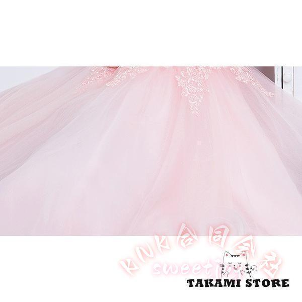 ミモレ丈ドレス結婚式ワンピース袖付きKNKパーティードレス袖あり大きいサイズ体型カバーピンクシャンパンS/M/L/XL/2XL母親発表会にも上品で華やか_16