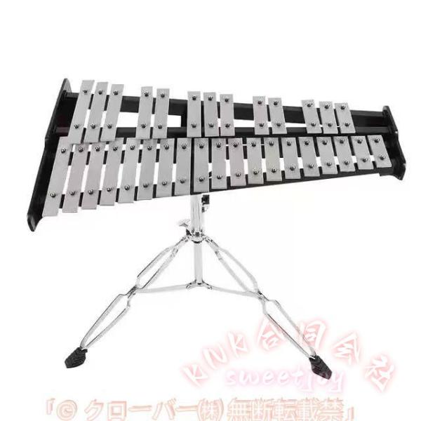 32音鉄琴 卓上木琴風 パーカッション楽器 KNK（株） マレット2本 スタンド付き 収納ケース付き 高さ調節可能 初心者 練習 音楽会 発表会 学芸会