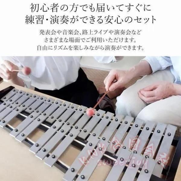 32音鉄琴 卓上木琴風 パーカッション楽器 KNK（株） マレット2本 スタンド付き 収納ケース付き 高さ調節可能 初心者 練習 音楽会 発表会 学芸会_8