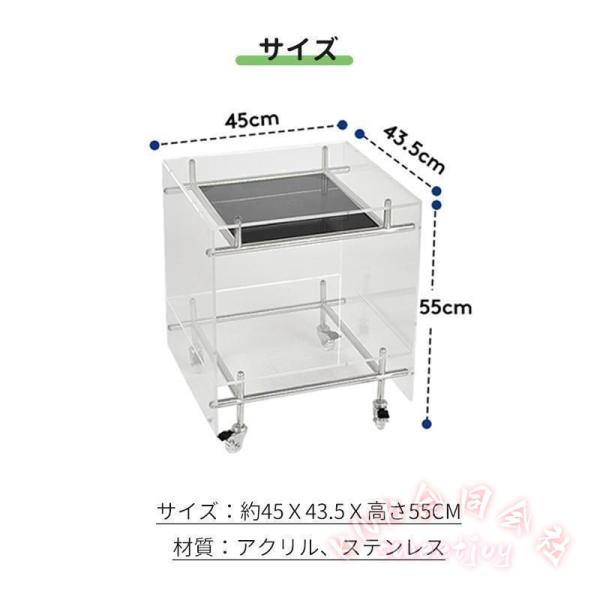 アクリル サイドテーブル 2段 クリア 透明 スリム ミニテーブル KNK(株） 高級感 軽量 ベッドサイド ディスプレイ 収納テーブル 机 デスク リビング 寝室に_3