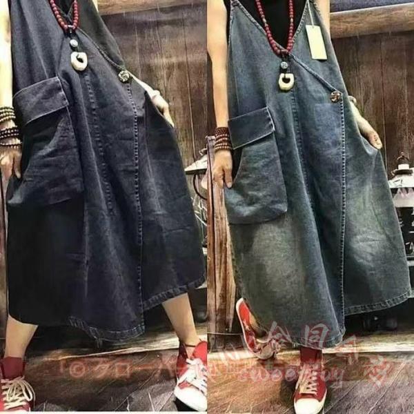 デニムワンピース ジャンパースカート カシュクール KNK(株) マタニティ 授乳服 ロングワンピース サロペット オーバーオール 大きいサイズ 秋 体型カバー