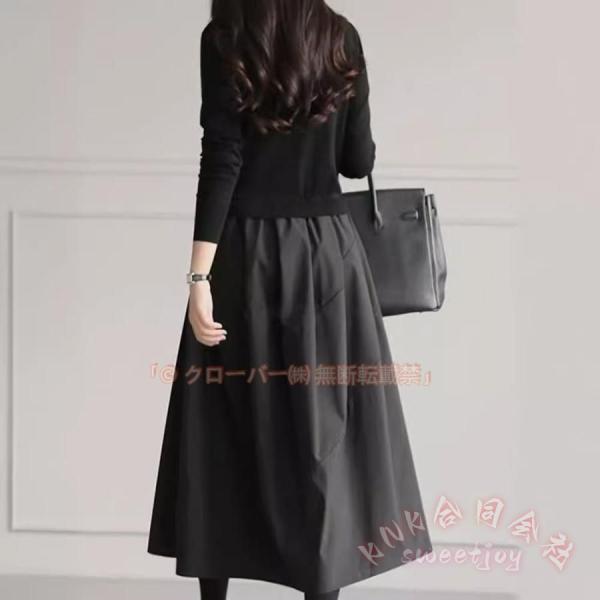 ワンピースレディース40代きれいめ長袖ロングワンピース秋KNK卒業式入学式着痩せ体型カバーフォーマルカジュアルおしゃれ通勤お出かけ大人コーデ