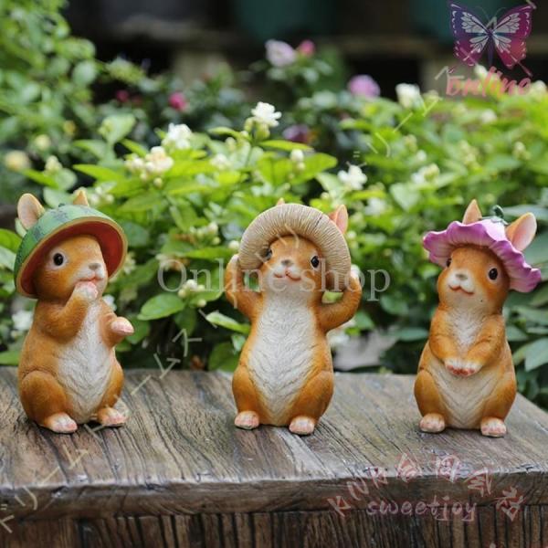 ガーデニング置物 うさぎ オーナメント おしゃれ かわいい ラビット 動物 北欧 庭飾り 兎オブジェ ガーデン雑貨 KNK(株） うさぎ庭飾り