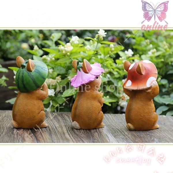 ガーデニング置物 うさぎ オーナメント おしゃれ かわいい ラビット 動物 北欧 庭飾り 兎オブジェ ガーデン雑貨 KNK(株） うさぎ庭飾り