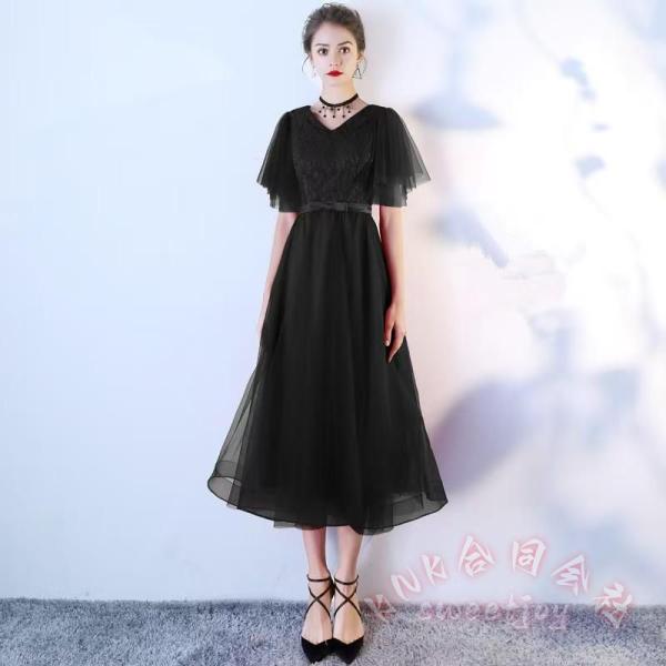 ドレス 大人 ピアノ発表会 高校生 演奏会 結婚式 KNK(株） 母親 合唱ドレス ワンピース 黒 カクテルドレス イブニングドレス ステージ 上品
