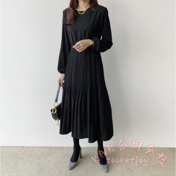 ワンピースレディース40代秋冬長袖きれいめ柄シフォンフレアおしゃれ通勤結婚式大人可愛い KNK(株） エレガントデザインでお出かけコーデ華やか