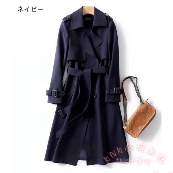スプリングコートレディーストレンチロング春秋アウター上品チェスター通勤高級感大人おしゃれゆったり KNK(株） 清潔感デザインビジネスシーンエレガント演出