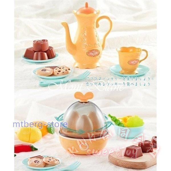 おままごと キッチンセット 65点 リアル噴霧 循環水 音 光付き KNK エッグスチーマー 収納可 ごっこ遊び 台所セット 調理器具 リアル料理音 子供 プレゼント_6