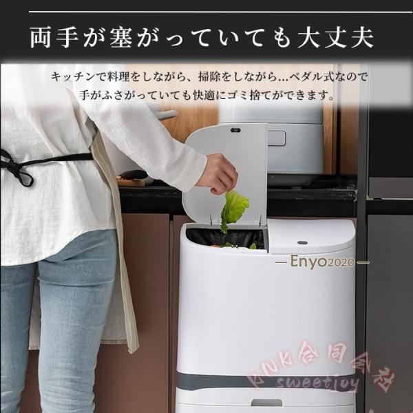 ゴミ箱45L袋対応おしゃれフロントオープン分別積み重ねキッチンスリムシンプル大容量 KNK(株） 多機能ダストボックスキッチン整理便利生活サポート_8