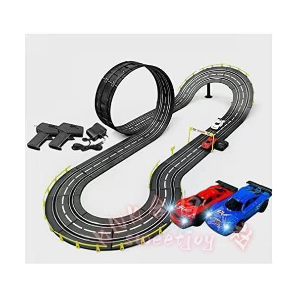 スロットカーレース コースセット 436cm KNK（株） レーシングトラック おもちゃ 走行ゲーム 対戦 室内遊び 子供向け プレゼント 中国パッケージ 迫力コース_1