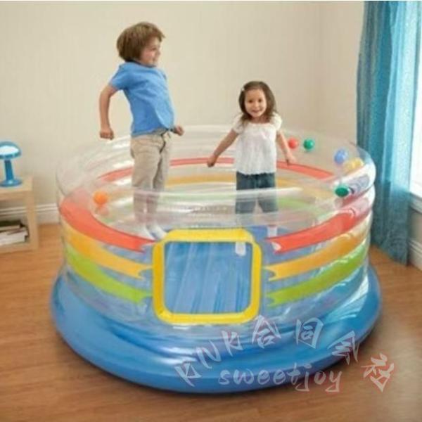 エアートランポリン直径182cm耐荷重54kg2人用ボール入り KNK(株） 屋内屋外子供遊び大型跳ね台家庭用安全クッション付きトランポリン