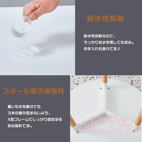 ダイニングテーブル丸マーブルカフ形直径60cm3本脚一人暮らし KNK(株） おしゃれテーブルリビングシンプルモダンテーブル_6