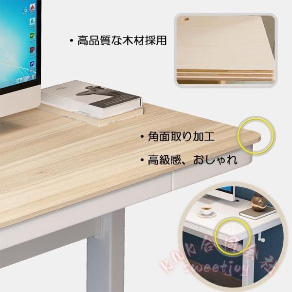 オフィスデスク 昇降式 幅100cm KNK（株） 引き出し付きデスク スタンディングデスク パソコンデスク 昇降テーブル 回転レバー 無段階 高さ調節 学習机 在宅_10
