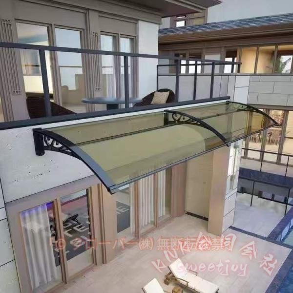テラス屋根 ひさし 雨よけ玄関屋根 KNK（株） 梅雨対策 住宅用 100x250cm パティオ 日除け 後付け 雨雪パネル ブラケット付き キャノピー サンシェッター