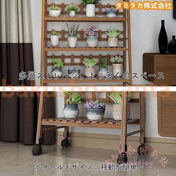 フラワースタンドガーデンラックキャスター付き簡単組み立て木製大容量室内屋外 KNK(株） 花台ガーデニング盆栽棚多肉植物多機能収納幅80cm_2