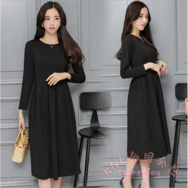 レディースブラックフォーマルワンピース喪服礼服黒フレアAライン膝丈長袖半袖30代40代50代KNK(株）セレモニーシーンにぴったりなエレガントドレス