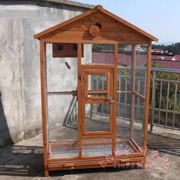 鳥小屋木製大型飼育ケージ屋外用快適空間網目逃げ防止多機能鳥用品おしゃれ KNK(株） 高品質整理しやすい鳥かご耐久バードケージ小鳥対応