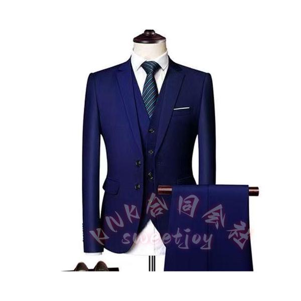 メンズ無地スーツ3点セットパーティー結婚式フォーマル紳士服ビジネス30代40代50代おしゃれKNK(株）シーンに合わせて活躍するベーシック3ピーススーツ