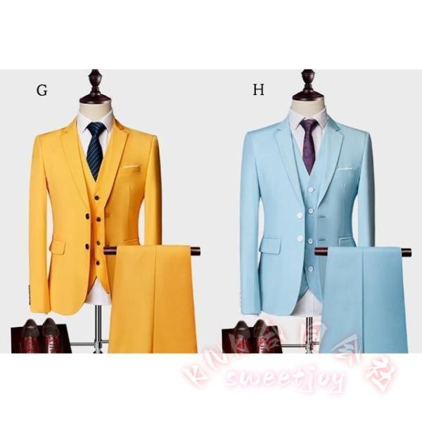 メンズ無地スーツ3点セットパーティー結婚式フォーマル紳士服ビジネス30代40代50代おしゃれKNK(株）シーンに合わせて活躍するベーシック3ピーススーツ_3