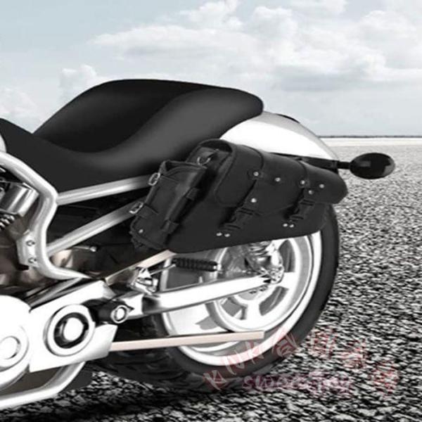 バイク サイドバッグ 左側 防水 大容量 汎用 KNK(株) バイクサイドバック 自転車 工具入れ 小物入れ ウォーターボトルバッグ付き ツーリング 便利