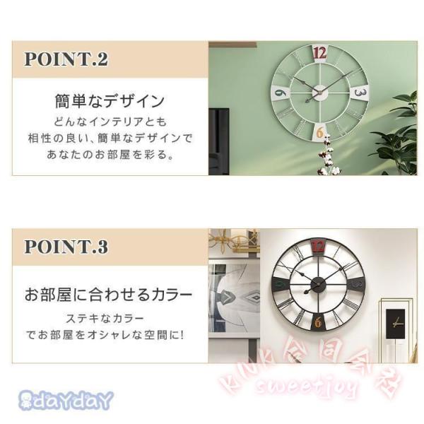 掛け時計北欧 装飾おしゃれウォールクロックアンティークローマ数字文字盤シンプル壁掛け大きいモダンアナログ直径50cm KNK(株） 優雅空間 北欧人気掛け時計_16