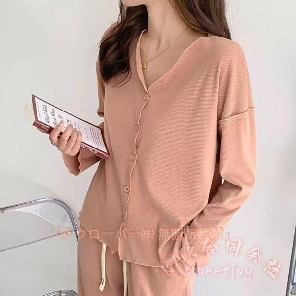 高品質 パジャマ レディース ナイトウエア 長袖 部屋着 前開き KNK(株) ルームウェア 上下セット 寝巻き リラックス 女性 春秋冬 通気 きれいめ