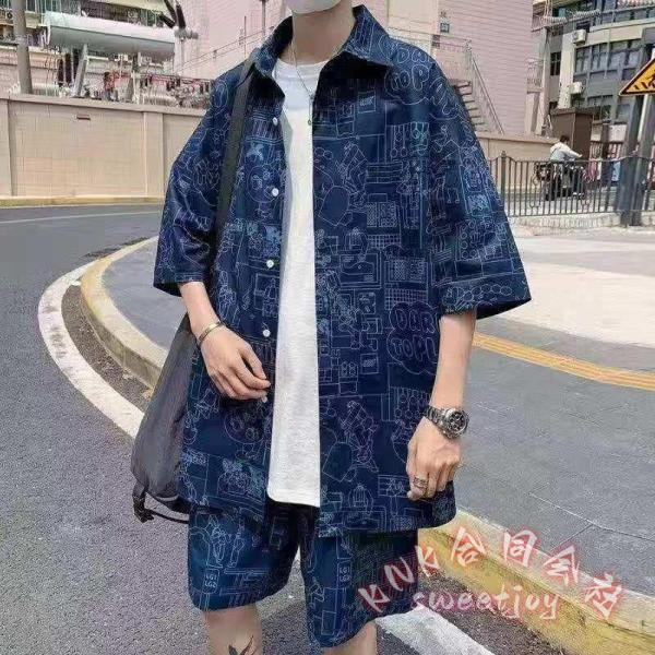 セットアップ メンズ 半袖 アロハシャツ 上下セット 総柄 11色 KNK(株） 半袖シャツ ハーフパンツ 大きいサイズ 夏 おしゃれ カジュアル 旅行