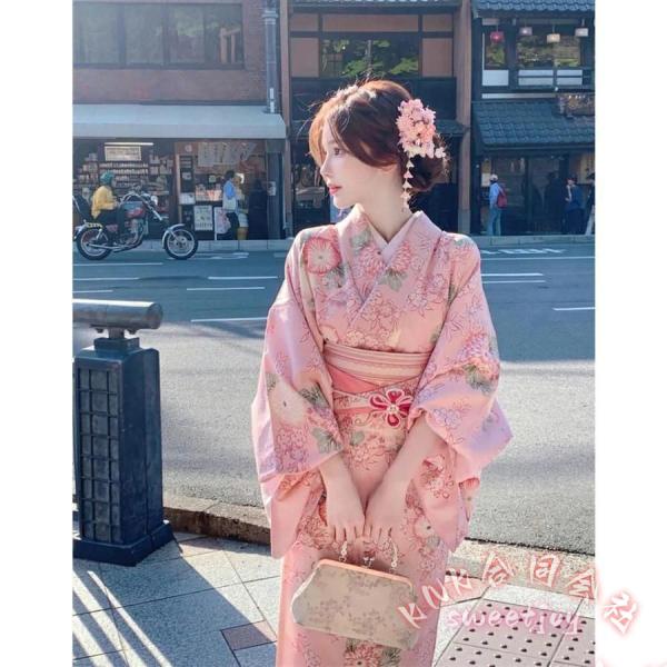 浴衣 高校生 レディース ピンク 菊 花柄 浴衣セット KNK(株） 中学生 ジュニア 150cm 帯飾り かわいい 夏祭り 花火 和装 部屋着_4