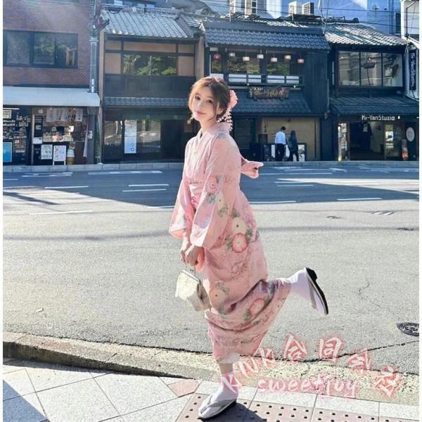浴衣 高校生 レディース ピンク 菊 花柄 浴衣セット KNK(株） 中学生 ジュニア 150cm 帯飾り かわいい 夏祭り 花火 和装 部屋着_5