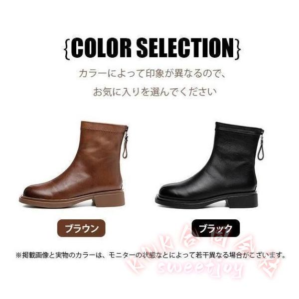 ブーツ レディース 本革 ショートブーツ ミドルブーツ 紐なし KNK(株） 柔らかい 疲れない 厚底 軽量 幅広 つま先広い 裏起毛 防寒_2