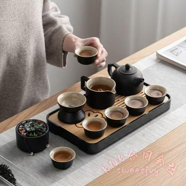 茶器セット ティーセット 陶器 和風 12個セット KNK(株） ティーポット 湯呑み カップセット 自宅用 親子用 贈り物 父の日 ギフト