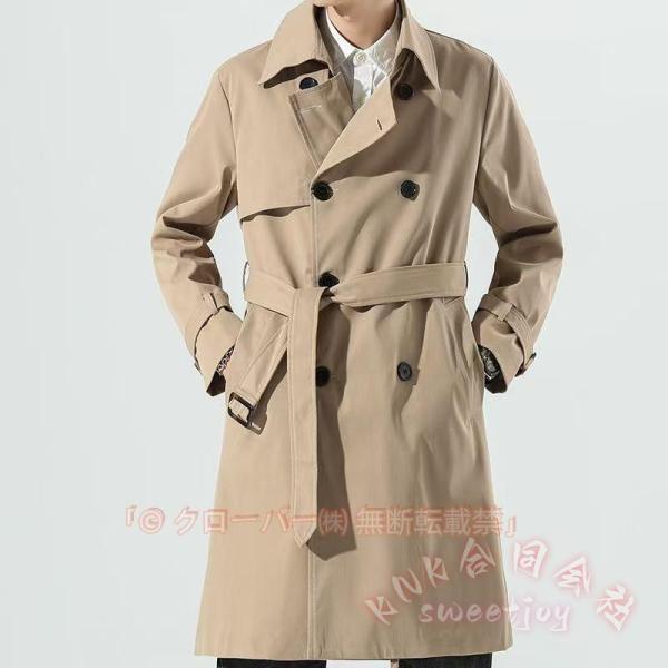 トレンチコート メンズ ロング 中綿入り ダブル KNK(株) ビジネス 秋冬 あったかい 通勤 スプリングコート風 防寒 アウター きちんと見え