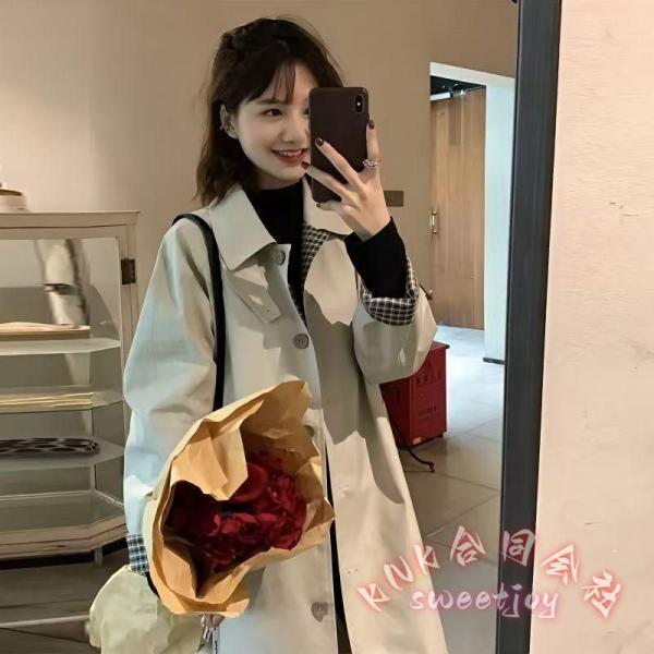 スプリングコート レディース トレンチコート 春コート ロング 無地 KNK(株） きれいめ 通勤 高級感 大人 オシャレ ゆったり アウター 春 秋 体型カバー