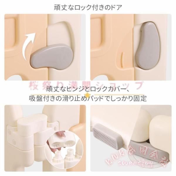 ベビーサークル折りたたみ置くだけベビーゲートドア付きKNKキッズパーテーションベビーフェンス6か月~3歳子供用プレイルームサークルパテーション安全対策_4