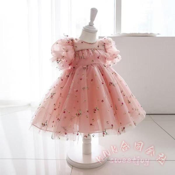 ベビードレス 新生児 チュールワンピース ふんわり KNK(株） 女の子ドレス キッズドレス 子供服 フラワーガール プリンセスライン 記念撮影