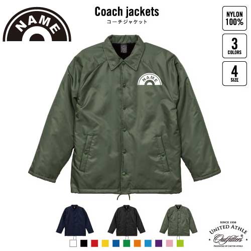 レコード/名入れボア裏地付きコーチジャケット 左胸ワンポイントミリタリー アメカジ ブラック ネイビー カーキ ストリート ブルゾン アウター