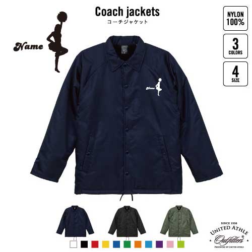 チアガール２/名入れボア裏地付きコーチジャケット 左胸ワンポイントミリタリー アメカジ ブラック ネイビー カーキ ストリート ブルゾン アウター　  CHEER チアダンス 応援 チアリーディング