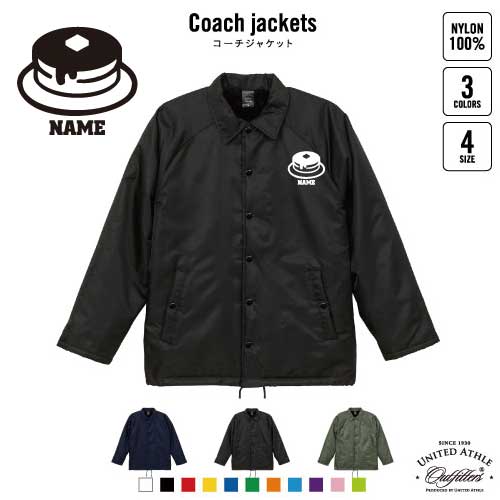 ホットケーキ 名入れボア裏地付きコーチジャケット 左胸ワンポイントミリタリー アメカジ ブラック ネイビー カーキ ストリート ブルゾン アウターpancake、パンケーキ