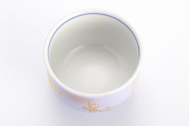 九谷焼 色絵金彩 盃 梅紋 白紫 /錦山窯 KINZAN 和食器 酒器 人気 ギフト 贈り物 結婚祝い 内祝い お祝い ギフト 花以外