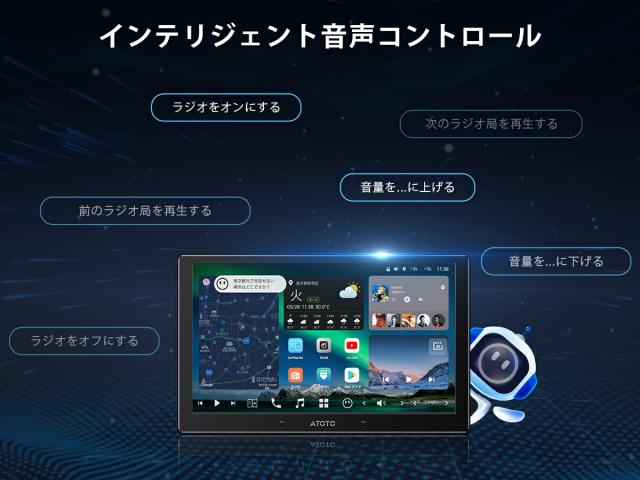 グレードアップ 10インチ QLED ATOTO X10G110E AI Android カーナビ 8G+128G 1 DIN フローティングディスプレイオーディオ カーナビ 4G LTE ワイヤレス Carplay Android Auto デュアルフォン接続 Bluetooth HDMI入力 LRV & SCVC 36B-EQ デュアル内蔵ノイキャンマイク GPS追跡_9