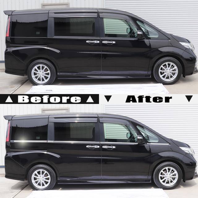 ステップワゴン / スパーダ RP系 ウィンドウモール FJ4554 ステップワゴン RK 全グレード 対応 ステンレス 鏡面 仕上げ