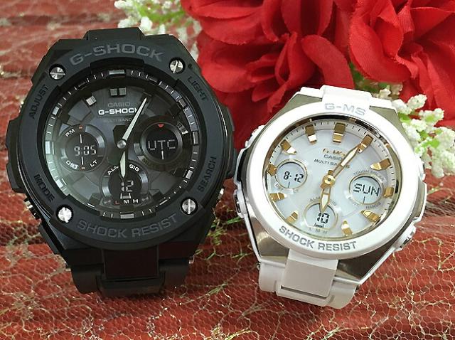 【ラッピングはお任せください】ペアウオッチ gショック恋人たちのGショックペアウォッチ G-SHOCK BABY-G Gスチール G-MS カシオ 2本セット 電波ソーラー GST-W100G-1BJF MSG-W100-7A2JF 人気 婚約　夫婦 高級　クリスマス プレゼント おすすめ 45,045円