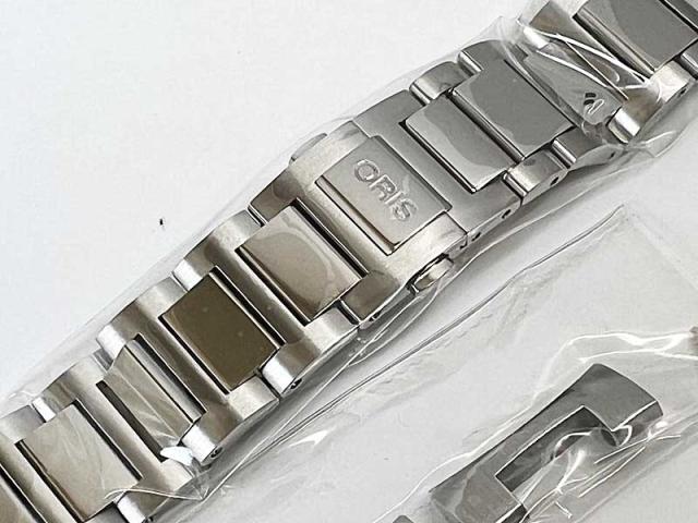 【スイスマニファクチュールメーカー】ORIS オリス 腕時計 新生ポインターデイトの純正ブレスレット ケース経40ミリ専用 ステンレススチールブレスレット ストラップ 腕時計 ベルト バンド 0782006 プッシュ観音開きです奇麗なミラー仕上げできれいなブレスレット